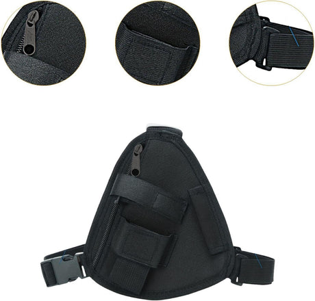 Chest Rig Bag Adjustable, Walkie Talkie Portable Vest Chest Bag Pouch Black with Adjustable Strap Chest Bag for Men Women Night Running Exercise Hiking（black）