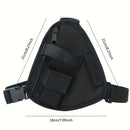 Chest Rig Bag Adjustable, Walkie Talkie Portable Vest Chest Bag Pouch Black with Adjustable Strap Chest Bag for Men Women Night Running Exercise Hiking（black）