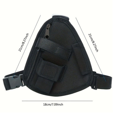 Chest Rig Bag Adjustable, Walkie Talkie Portable Vest Chest Bag Pouch Black with Adjustable Strap Chest Bag for Men Women Night Running Exercise Hiking（black）