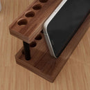Pencil & Pen Holder for Desk, Solid Pen Display Stand with 9 Slots and Cell Phone Holder, Aesthetic Pen Organizer for Minimalist Office Desk Decor