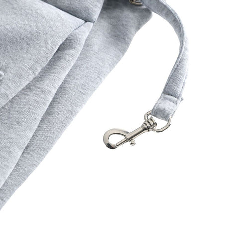 Adjustable Dog Carrier Sling - Hand-Free Dog Carriers for Small Dogs and Cats, Puppy Sling Carrier with Zipper Purse Pocket, Travel Safety Harness, Puppy Essentials (Gray)