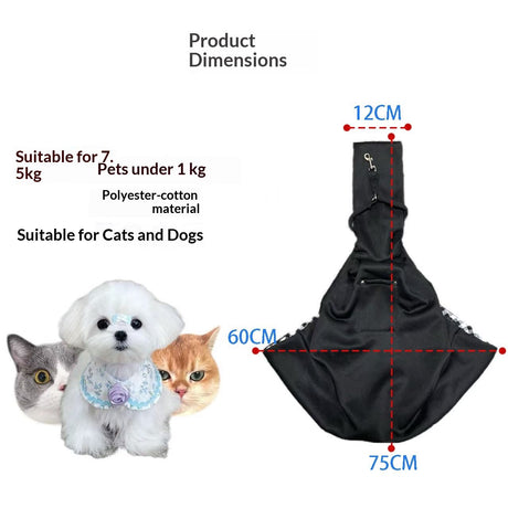 Adjustable Dog Carrier Sling - Hand-Free Dog Carriers for Small Dogs and Cats, Puppy Sling Carrier with Zipper Purse Pocket, Travel Safety Harness, Puppy Essentials (Gray)