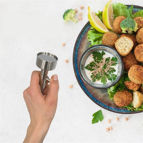 Falafel Scoop -Maker Scoop | Stainless-Steel Falafel Maker Tool Food Safe and Non-Sticky Falafel Baller Scoop Mold（Small diameter 4.1cm）