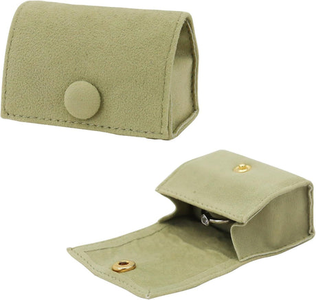 2pcs Compact Ring Box with Plush Interior and Exterior - Keep Your Rings Safe and Stylish On-The-Go. Ideal Gift for Women, Wife, Mom, Daughter, and Friends(Green)