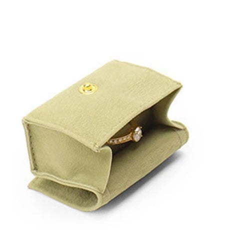 2pcs Compact Ring Box with Plush Interior and Exterior - Keep Your Rings Safe and Stylish On-The-Go. Ideal Gift for Women, Wife, Mom, Daughter, and Friends(Green)