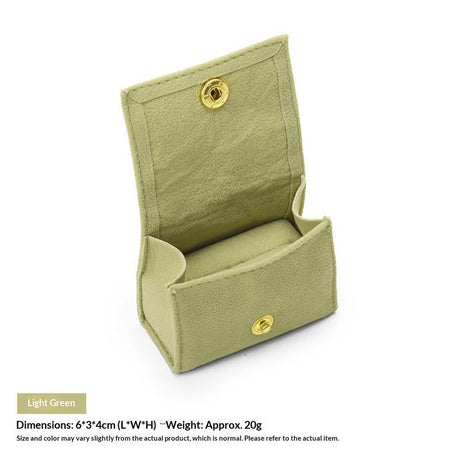 2pcs Compact Ring Box with Plush Interior and Exterior - Keep Your Rings Safe and Stylish On-The-Go. Ideal Gift for Women, Wife, Mom, Daughter, and Friends(Green)