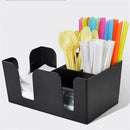 Multi functional tissue box, bar counter, straw box, storage mixing bar, storage box, KTV storage box（Black）