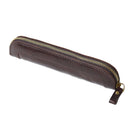 Head layer cowhide pencil case, portable zipper storage stationery bag, student stationery storage bag, genuine leather（brown）
