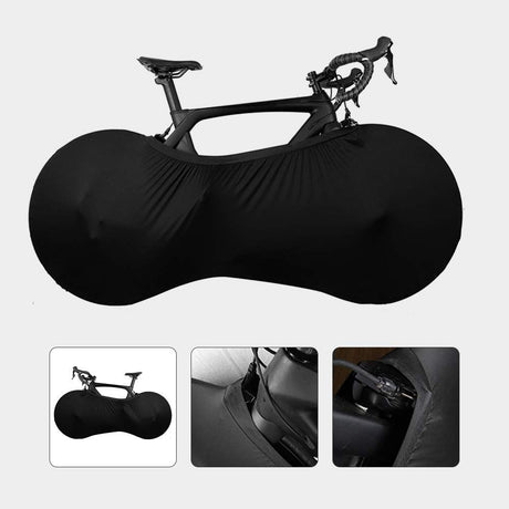 Bike Wheel Cover Indoor Dust-Proof and High Elasticity Bicycle Wheel Bag mountain bike protective cover, outdoor（Half Pack Black）