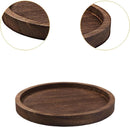 Wooden Black Round Tea Cup Tray Home Serving Plate Tea Coasters for Coffee Wooden for Drinks Bottom for Drinking Cup Coaster Wood 1Pcs（carbon black）