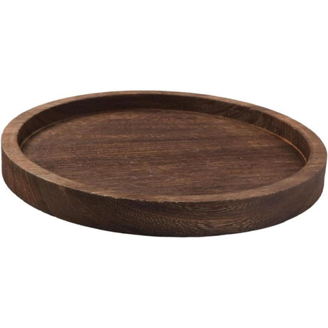 Wooden Black Round Tea Cup Tray Home Serving Plate Tea Coasters for Coffee Wooden for Drinks Bottom for Drinking Cup Coaster Wood 1Pcs（carbon black）