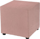 Waterproof  Cover Square Storage  Jacquard Stretch Footrest Foot Stool Cover Square Folding Storage Stool Protector with Elastic Band  Pink