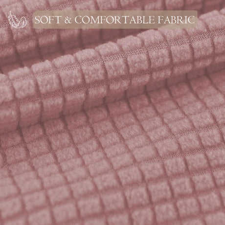 Waterproof  Cover Square Storage  Jacquard Stretch Footrest Foot Stool Cover Square Folding Storage Stool Protector with Elastic Band  Pink
