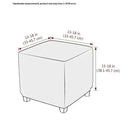 Waterproof  Cover Square Storage  Jacquard Stretch Footrest Foot Stool Cover Square Folding Storage Stool Protector with Elastic Band  Pink
