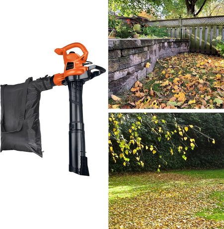 Blower Bag Black Leaf Vacuum Bag Leaf Blower Replacement Bag , Adjustable Leaf Blower Mulcher Bag Bottom Debris Zipper Bag Fallen Leaves Collection Bag 420D