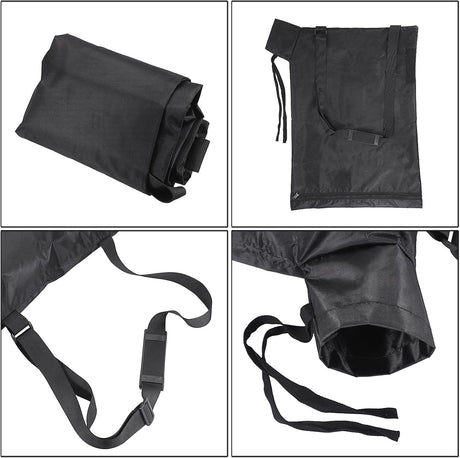 Blower Bag Black Leaf Vacuum Bag Leaf Blower Replacement Bag , Adjustable Leaf Blower Mulcher Bag Bottom Debris Zipper Bag Fallen Leaves Collection Bag 420D