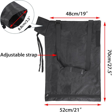 Blower Bag Black Leaf Vacuum Bag Leaf Blower Replacement Bag , Adjustable Leaf Blower Mulcher Bag Bottom Debris Zipper Bag Fallen Leaves Collection Bag 420D