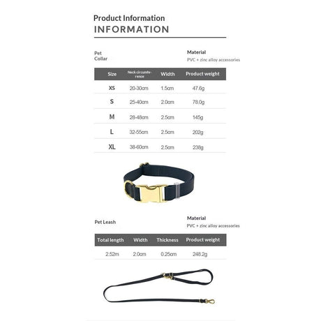 Dog Collar and Leash Set, Soft & Comfy Adjustable Dog Leash and Collar with Heavy Duty Metal Buckle for Small Medium Large Dogs Training & Walking ,Black
