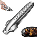 Chestnut Open Clip, Stainless Steel Chestnut Cutter Tool, Kitchen Peeler Clip for Chestnuts, Nut Opener Nut Knife for Pecan Cracker (Silver/2pcs)