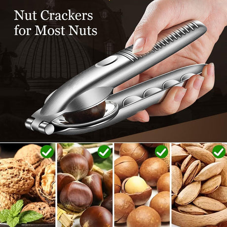 Chestnut Open Clip, Stainless Steel Chestnut Cutter Tool, Kitchen Peeler Clip for Chestnuts, Nut Opener Nut Knife for Pecan Cracker (Silver/2pcs)