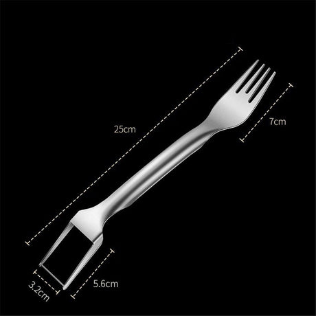 2-in-1 Stainless Steel Fruit Cutter, Dual Head Watermelon Fork Slicer Cutter Tool, Summer Watermelon Fruit Cutting Home Kitchen Gadgets (2Pcs)