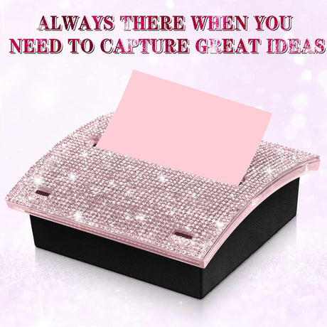 Self Stick Note Pad Holders  Pink Cute Note Holder Sticky Dispenser Extract sticky note box, plastic sticky note holder, easy to stick box, tissue box