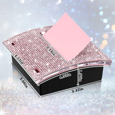 Self Stick Note Pad Holders  Pink Cute Note Holder Sticky Dispenser Extract sticky note box, plastic sticky note holder, easy to stick box, tissue box
