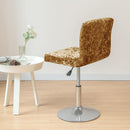 Bar Stool Covers, Crushed Velvet Swivel Bar Stool Chair Covers Soft Stretch Pub Counter Stool Covers Non Slip Stool Cover for Swivel Barstool Chair Seat-Golden-2 Pack