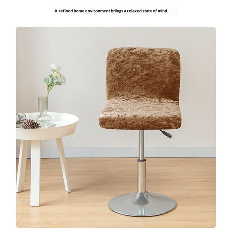 Bar Stool Covers, Crushed Velvet Swivel Bar Stool Chair Covers Soft Stretch Pub Counter Stool Covers Non Slip Stool Cover for Swivel Barstool Chair Seat-Golden-2 Pack