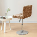 Bar Stool Covers, Crushed Velvet Swivel Bar Stool Chair Covers Soft Stretch Pub Counter Stool Covers Non Slip Stool Cover for Swivel Barstool Chair Seat-Golden-2 Pack