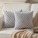 Pack of 2 Super Soft Cozy Decorative Throw Pillow Covers Fuzzy PlushCushion Cover Pillowcase for Sofa Couch Bed Livingroom 18x18 Inch Grey