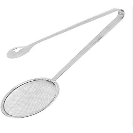 Stainless Steel Drain Oil Fried Food Strainer with Clip Fry Tool Oil Skimmer Food Clip Tong Filter Strainer Mesh