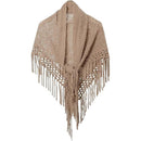 Women's Fringe Shrug Sweaters Shawl Front Warp Cardigan Hollow Out Knitted Shawl Wraps（khaki）