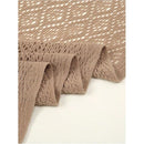 Women's Fringe Shrug Sweaters Shawl Front Warp Cardigan Hollow Out Knitted Shawl Wraps（khaki）