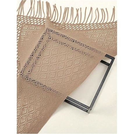 Women's Fringe Shrug Sweaters Shawl Front Warp Cardigan Hollow Out Knitted Shawl Wraps（khaki）