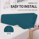 Stretch Bed Headboard Cover,Small Square Jacquard Headboard Slipcover, Dustproof Bed Head Cover for Bedroom (dark green)