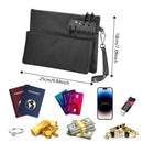 Notary Bag with Lock, Double layer Cash Bag, Notary Supplies, Valuable Storage Bag,Lock Bag travel safe（black）