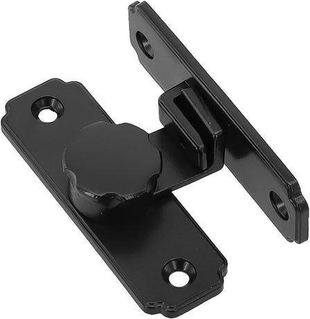 Heavy Duty 90 Degree Barn Door Lock,  Stainless Steel Security Sliding Door Latch for Barn, Garden, Bathroom, Fence, Shed - Anti-Rust and Robust (Short/Black)