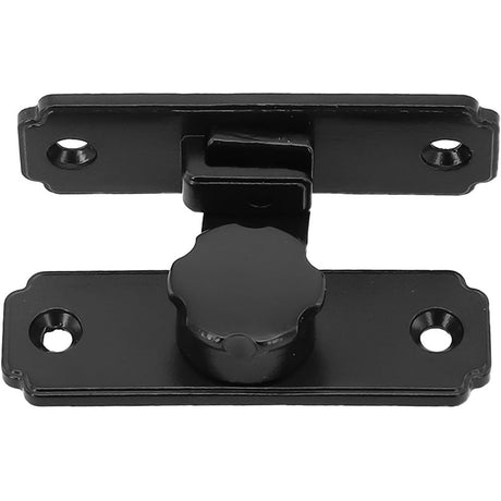 Heavy Duty 90 Degree Barn Door Lock,  Stainless Steel Security Sliding Door Latch for Barn, Garden, Bathroom, Fence, Shed - Anti-Rust and Robust (Short/Black)