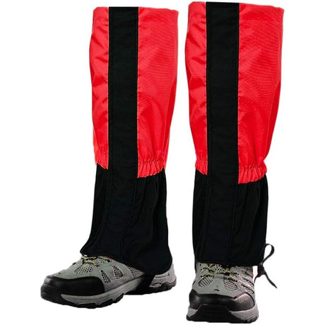 Waterproof Gators for Hiking Boots and Shoes Lightweight Adjustable Leg Gaiters for Men Women Gaiters for Hiking Snowshoeing（Red adult）