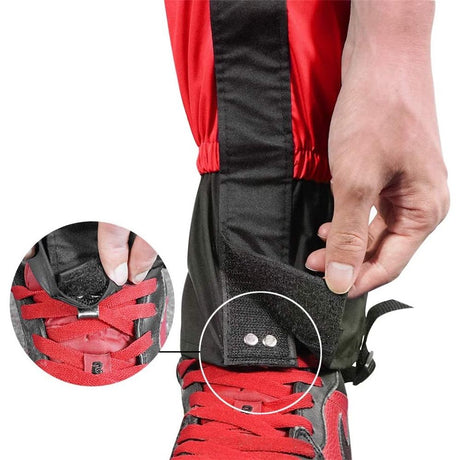 Waterproof Gators for Hiking Boots and Shoes Lightweight Adjustable Leg Gaiters for Men Women Gaiters for Hiking Snowshoeing（Red adult）