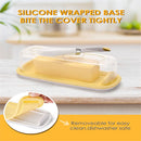 Small Butter Dish with Lid and Knife, Clear Plastic Butter Keeper for Countertop and Refrigerator, Easy Scoop and Easy to Clean for West & East Coast Butter