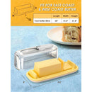 Small Butter Dish with Lid and Knife, Clear Plastic Butter Keeper for Countertop and Refrigerator, Easy Scoop and Easy to Clean for West & East Coast Butter