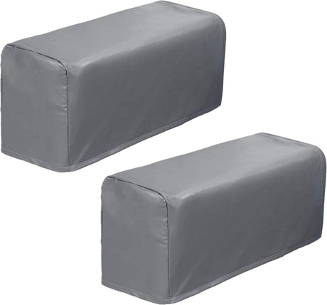 Set of 2 PU Leather Sofa Armrest Cover Anti-Slip Waterproof Furniture Armrest Protector Armchair Slipcovers for Recliner Sofa Chairs(Grey)