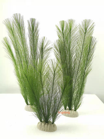 3Pcs Aquarium Decorations Fish Tank Artificial Green Water Plants Made of Silk Fabrics Plastic（30cm light green）