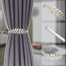 6Pack Curtain Tiebacks Spring Design Curtain Holdback Leaf Carving Design Curtain Ties for Drapes Curtain Ties Backs Curtain Modern Style Curtain Holdback Decor(Sliver Leaf)