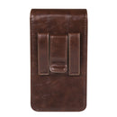Cell Phone Waist Holster with Clip Leather,Travel Sport Mobile Phone Belt Pouch Purse Men Card Holder Waist Wallet Belt Loop Pocket with Carabiner Hook Bumbag（dark brown 6.5in）