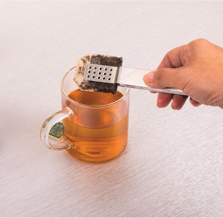 2pcs Tea Bag Squeezer Stainless Steel Teabag Tong Strainer Holder Tea Bag Spoon Tea Bag Tongs Strainer Grip Tea Bag Strainer for Loose Black Tea Gripping Ice Cube, Sugar