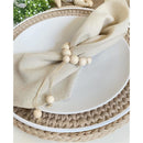 Handmade Napkin Ring with Wood Beads & Jute Twine - Affordable Rustic Wooden Napkin Ring Holder for Table Decoration | Boho Style Farmhouse Napkin Rings | Napkin Rings Set of 6