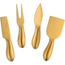 4 Pieces Stainless Steel Cheese Knives Set, Knife Fork Slicer Butter Knife Set for Charcuterie and Cheese Spread Kitchen Cooking Christmas Gift for Women (Gold)
